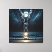 Rits die het maanlicht uitpakt canvas afdruk (Voorkant)