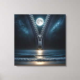 Rits die het maanlicht uitpakt canvas afdruk