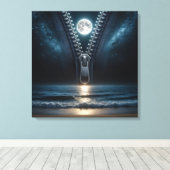 Rits die het maanlicht uitpakt canvas afdruk (Insitu (Houten vloer))