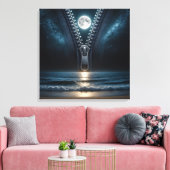 Rits die het maanlicht uitpakt canvas afdruk (Insitu (Woonkamer))