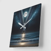 Rits die het maanlicht uitpakt vierkante klok (Hoek)