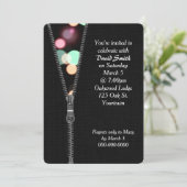 Rits met verjaardagsfeestverlichting Uitnodiging (Staand voorkant)