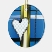 Rits omlijnd hart keramisch ornament (Links)