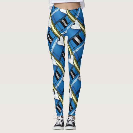 Rits omlijnd hart leggings (Voorkant)