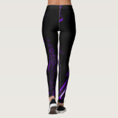 Rits Paarse print leggings (Achterkant)