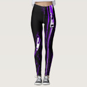Rits Paarse print leggings (Voorkant)