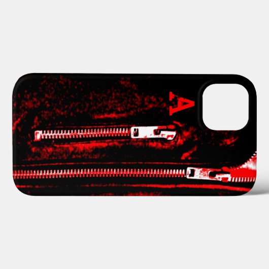 Rits Rode print Monogram iPhone hoesje (Achterkant (horizontaal))