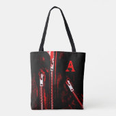 Rits Rode print Monogram over de hele canvas tas (Achterkant)