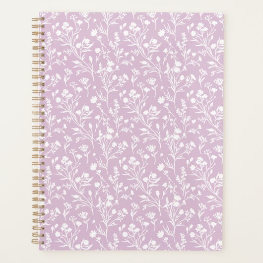 Ritselende Bloemen Neutraal - Warme Lila Planner (Voorkant)