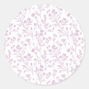 Ritselende Bloemen Warme Lila - Neutraal Ronde Sticker