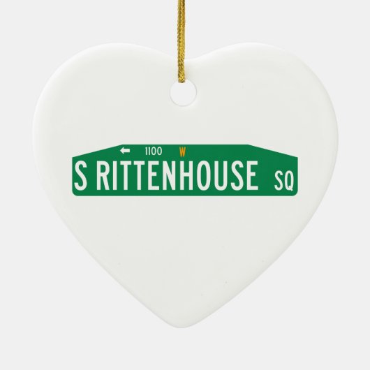 Rittenhouse Square, Philadelphia, PA Street Sign Keramisch Ornament (Achterkant)