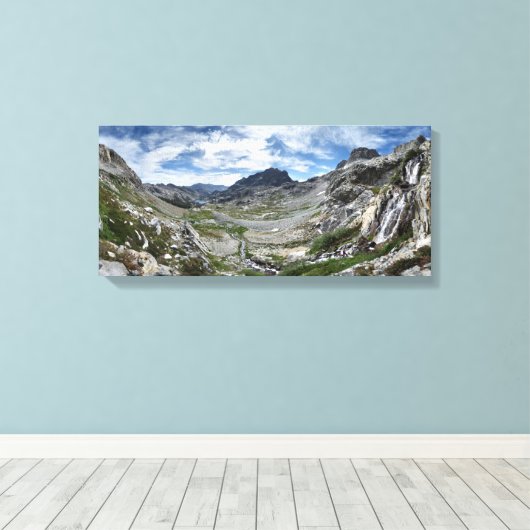 Ritter Pass Waterfall - Ansel Adams Wilderness Canvas Afdruk (Insitu (Houten vloer))