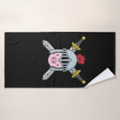 Ritter Schweinchen mit Rüstung Helm und Schwert Badhanddoek (Badhanddoek)