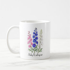 Rittersporenbloemen in juli koffiemok