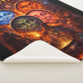 Ritual celestial moon faces Gothic fantasy fleece Sherpa Deken (3/4)