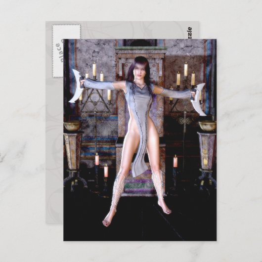 Ritual van het Moon Goddess Gothic Fantasy Briefka Briefkaart (Voorkant / Achterkant)