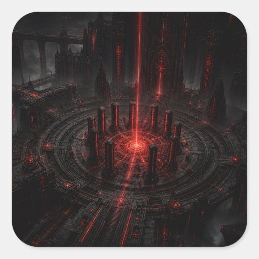 Ritueel Hof Vierkante Sticker (Voorkant)