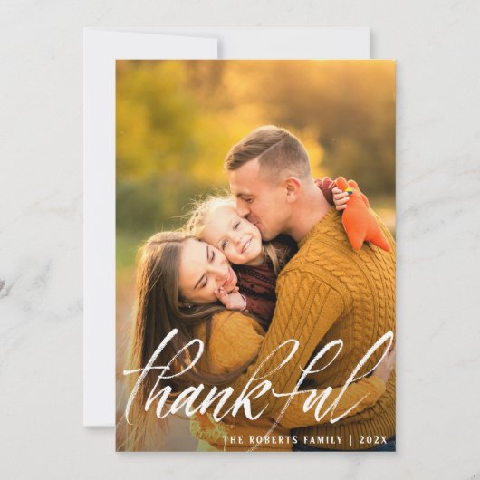 ritueel penseelscript blij thanksgiving feestdagenkaart (Voorkant)