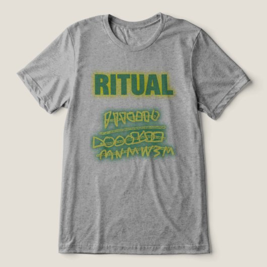 Rituele graffiti-gloed Tri-Blend shirt (Design voorkant)