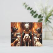 Rituele scène met honden briefkaart (Staand voorkant)