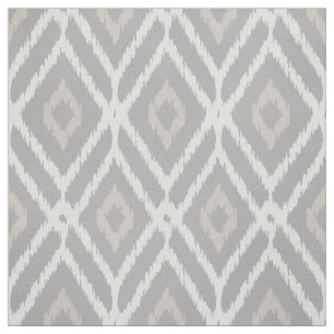 Ritvormig patroon met neutraal bruin beige ikat stof