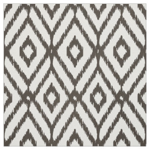 Ritvormig patroon met neutraal bruin beige ikat stof