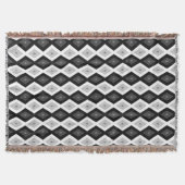 Ritvormig patroon met zwarte, witte en grijze kleu deken (Voorkant)