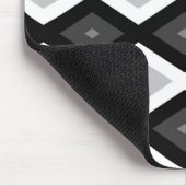 Ritvormig patroon met zwarte, witte en grijze kleu muismat (Hoek)