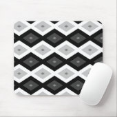 Ritvormig patroon met zwarte, witte en grijze kleu muismat (Met muis)