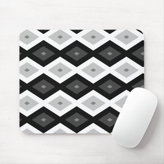Ritvormig patroon met zwarte, witte en grijze kleu muismat (Met muis)