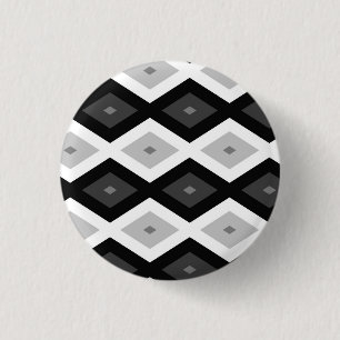 Ritvormig patroon met zwarte, witte en grijze kleu ronde button 3,2 cm