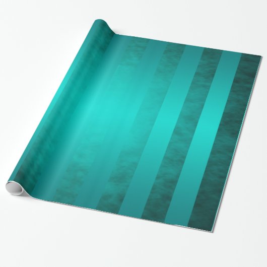 Ritzy Striped Blauwgroen Holiday Cadeaupapier (Uitgerold)