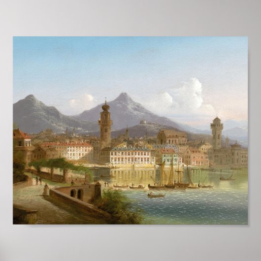 Riva aan het Gardameer | Johann Wilhelm Jankowsky Poster (Voorkant)