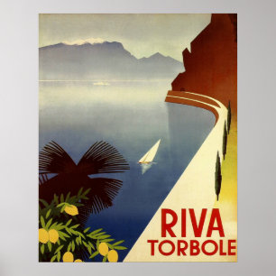 Riva Torbole, Lake Garda, Italië, riviera Poster