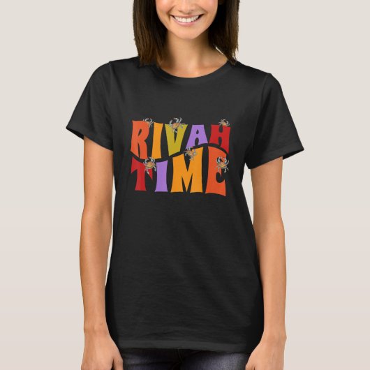 Rivah Time Retro Hippie Style With Blue Crab T-shirt (Voorkant)