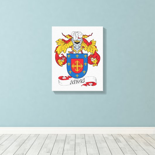 Rivas Family Crest Canvas Afdruk (Insitu (Houten vloer))