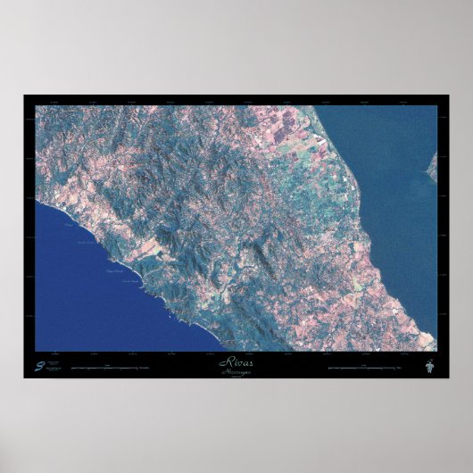 Rivas, Nicaragua satellietposter Poster (Voorkant)