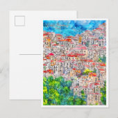Rivello Basilicata Italië reizen waterverf Briefkaart (Voorkant / Achterkant)
