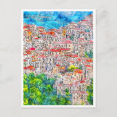 Rivello Basilicata Italië reizen waterverf Briefkaart (Voorkant)