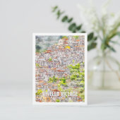 Rivello Village Italië Travel Place Waterverf Briefkaart (Staand voorkant)