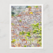 Rivello Village Italië Travel Place Waterverf Briefkaart (Voorkant)