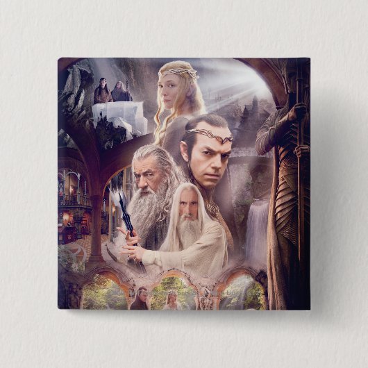 Rivendell Character Collage Vierkante Button 5,1 Cm (Voorkant)