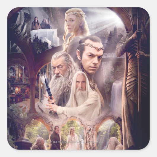 Rivendell Character Collage Vierkante Sticker (Voorkant)