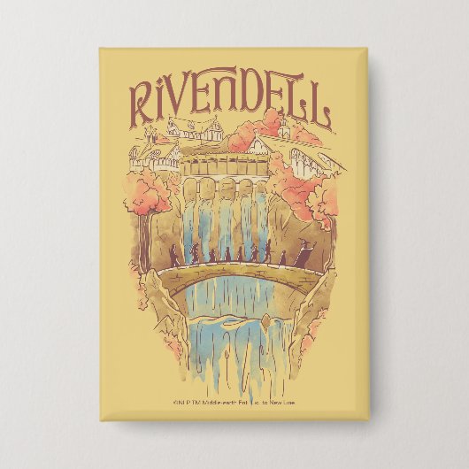 RIVENDELL™ Fellowship Watercolor Illustratie Button (Voorkant)