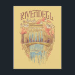 RIVENDELL™ Fellowship Watercolor Illustration Briefkaart<br><div class="desc">Escape to the hidden valley of Rivendell™ with this enchanting Lord of the Rings™ design inspired by the beauty and serenity of the Elven refuge. Featuring graceful bridges, cascading waterfalls, and elegant architecture nestled among autumn-kissed trees, this artwork captures the peaceful majesty of the Last Homely House. The Fellowship travels...</div>