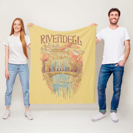RIVENDELL™ Fellowship Waterverf Illustratie Fleece Deken (In situ)