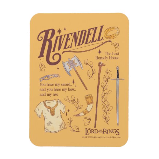 RIVENDELL™ Watercolor Collage Grafisch Magneet (Verticaal)