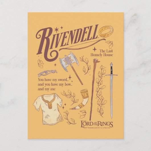 RIVENDELL™ Watercolor Collage Graphic Briefkaart (Voorkant)