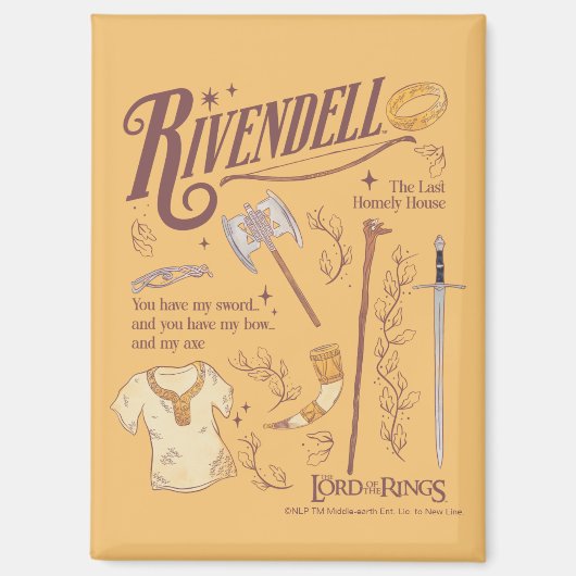 RIVENDELL™ Watercolor Collage Graphic Magneet (Voorkant)