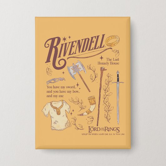 RIVENDELL™ Waterverf Collage Grafiek Button (Voorkant)